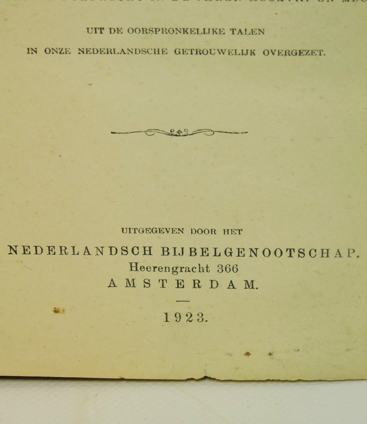Libri: Holländische Bibel -Amsterdam 1923er – Usato da Emmenbrücke venduto da Neverlaand-22 3
