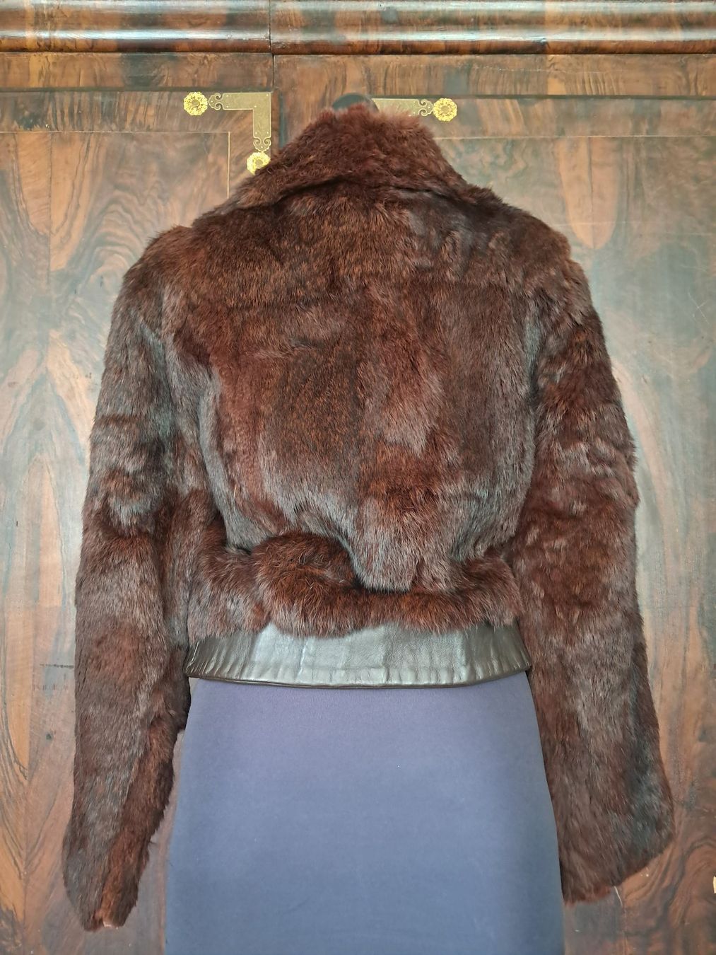 Jacken: Echtfell Jacke . wunderschönes Braun . S . mit Leder . – Gebraucht aus Leuggelbach von schmetterlings-fee 3