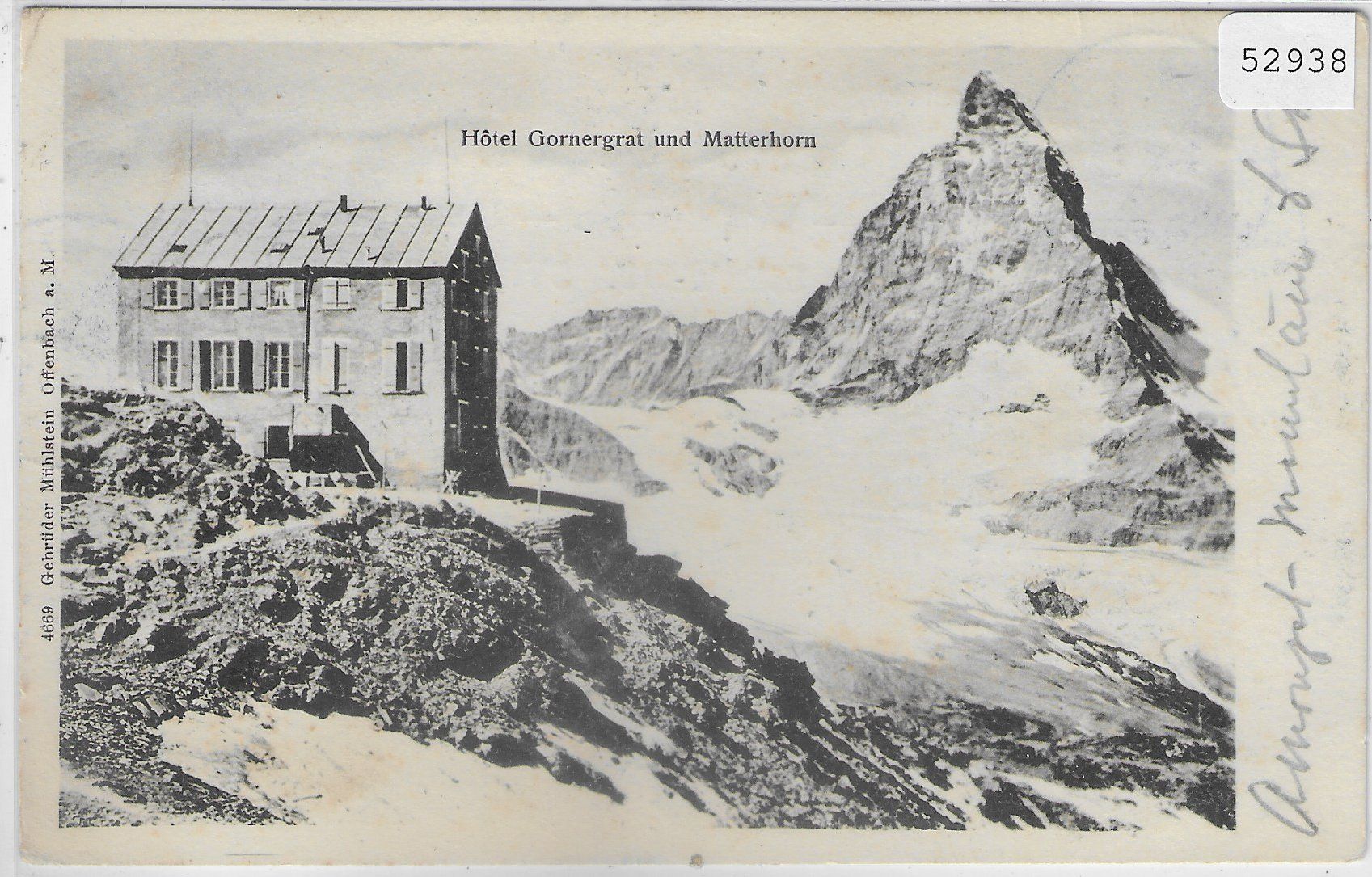 Cartoline postali: Hotel Gornergrat und Matterhorn 1902 – Usato da Ettingen venduto da Kartenplanet