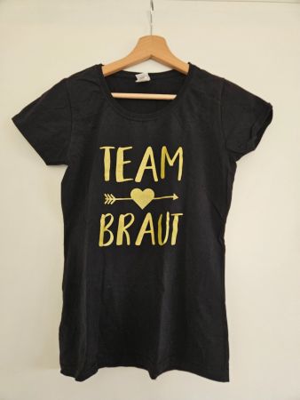 'Team Braut' -T-Shirt schwarz Gr.S