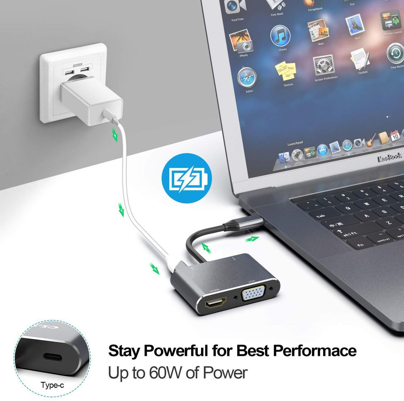 Kabel: USB-C Adapter mit VGA + HDMI + USB-C + USB-A Port / USB 3.0 – Neu und originalverpackt aus Uster von -FPS- 7