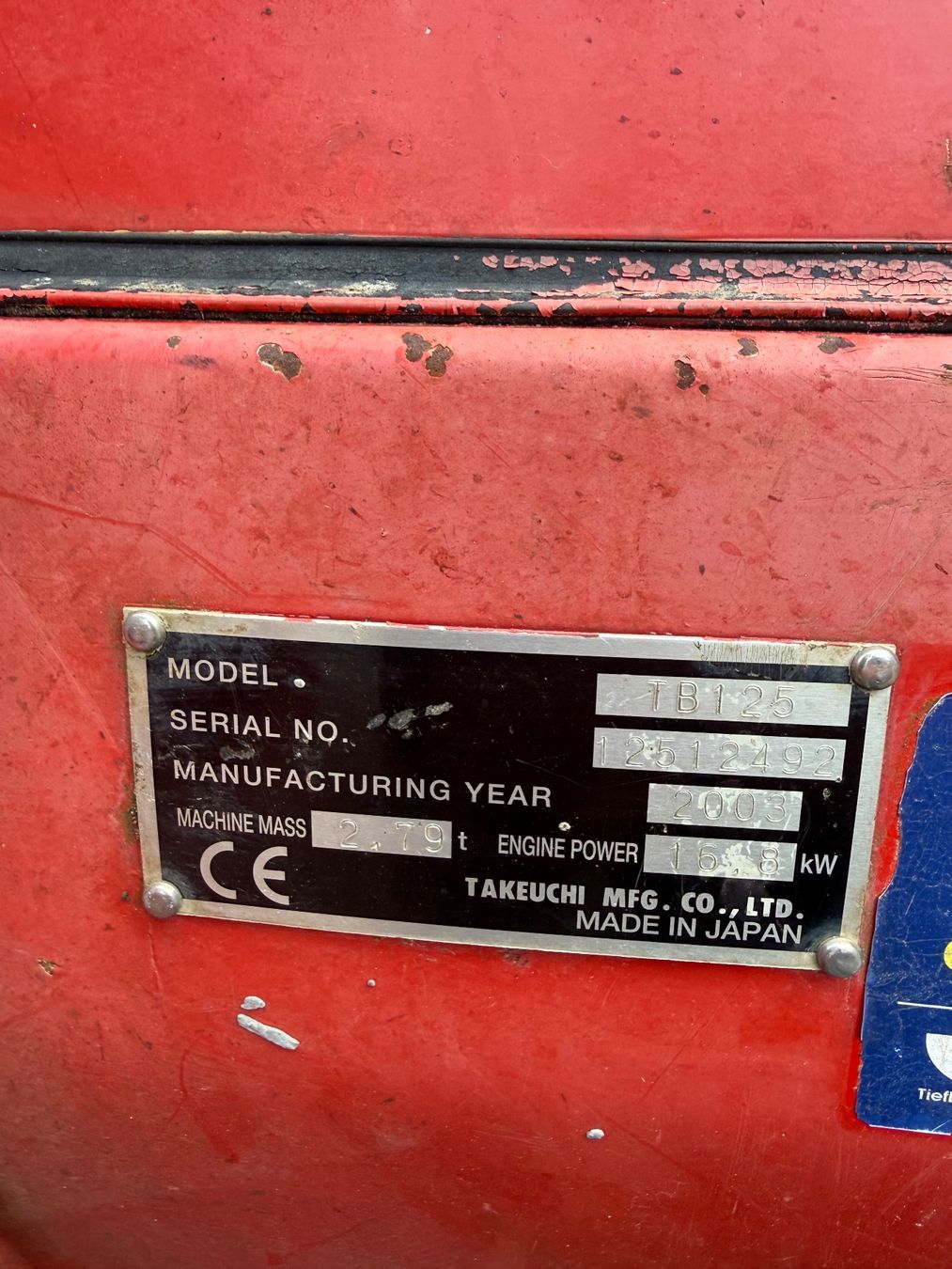 Takeuchi Escavatori: Takeuchi TB 125 Kompaktbagger  guter Zustand – Usato da Cormagens venduto da agho1 5