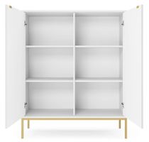 Grössere Kommode weiss geriffelt / goldene Füsse NP 516.-