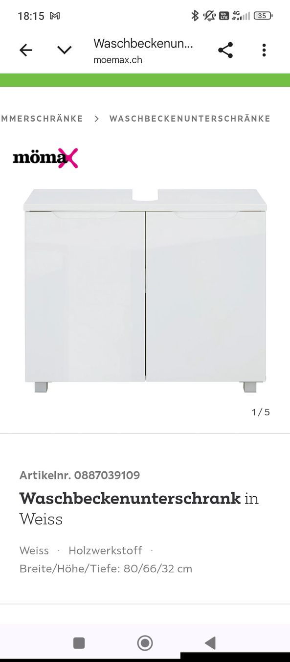 Mobili per bagno: Moemax Waschbeckenunterschrank – Nuovo (secondo la descrizione) da Sommeri venduto da HRxToni 4