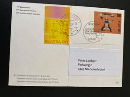 175 Jahre Schweizer Post auf Karte Telephone Telegraph 1922