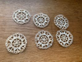 6er Set Klöppelspitzen antik 4.5-5 cm
