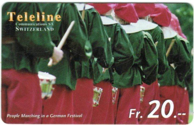 Schede telefoniche: Teleline Telefonkarte Folklore – Usato da Zürich venduto da Tolima194