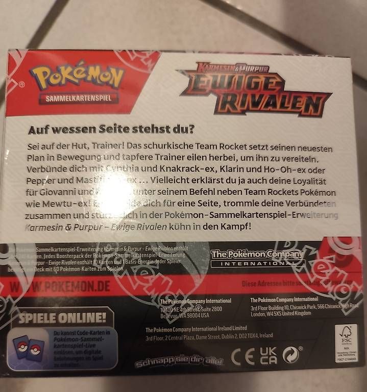 Pokémon Carte collezionabili: Pokemon Ewige Rivalen Display DE OVP – Usato da Sissach venduto da Akimbaro 1