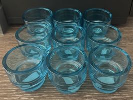Teelichter aus tollem robusten Glas in dezenten wasserblau