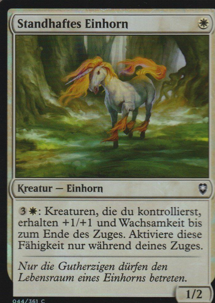 Magic The Gathering Carte collezionabili: TCG Magic The Gathering MTG CLB  044 FOIL Standhaftes Einhor – Nuovo (secondo la descrizione) da Vezia venduto da Aquarius_Age
