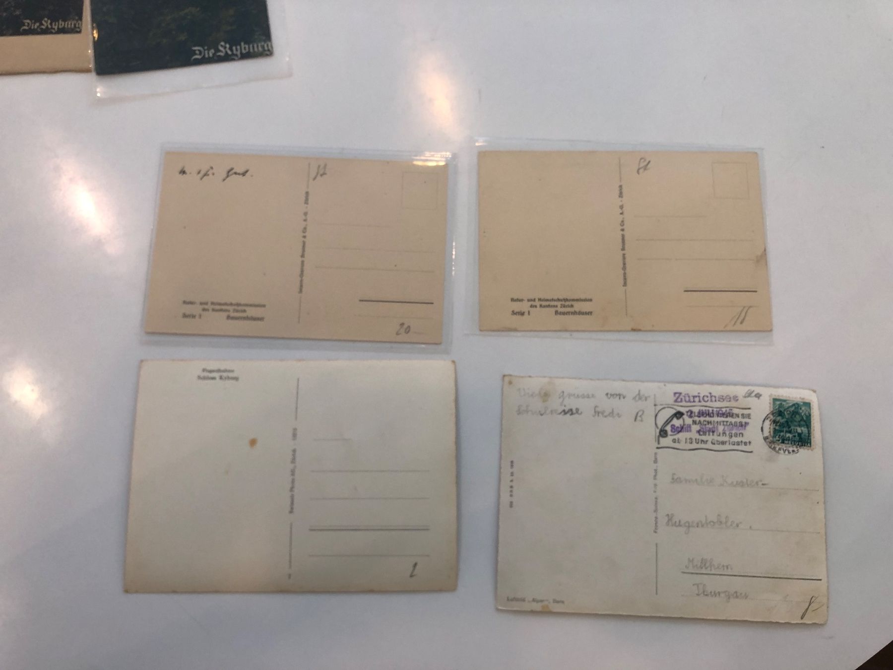 Cartoline postali: 11 alte verschiedene Ansichtskarten von KYBURG ZH – Usato da Lufingen venduto da Rac0 3