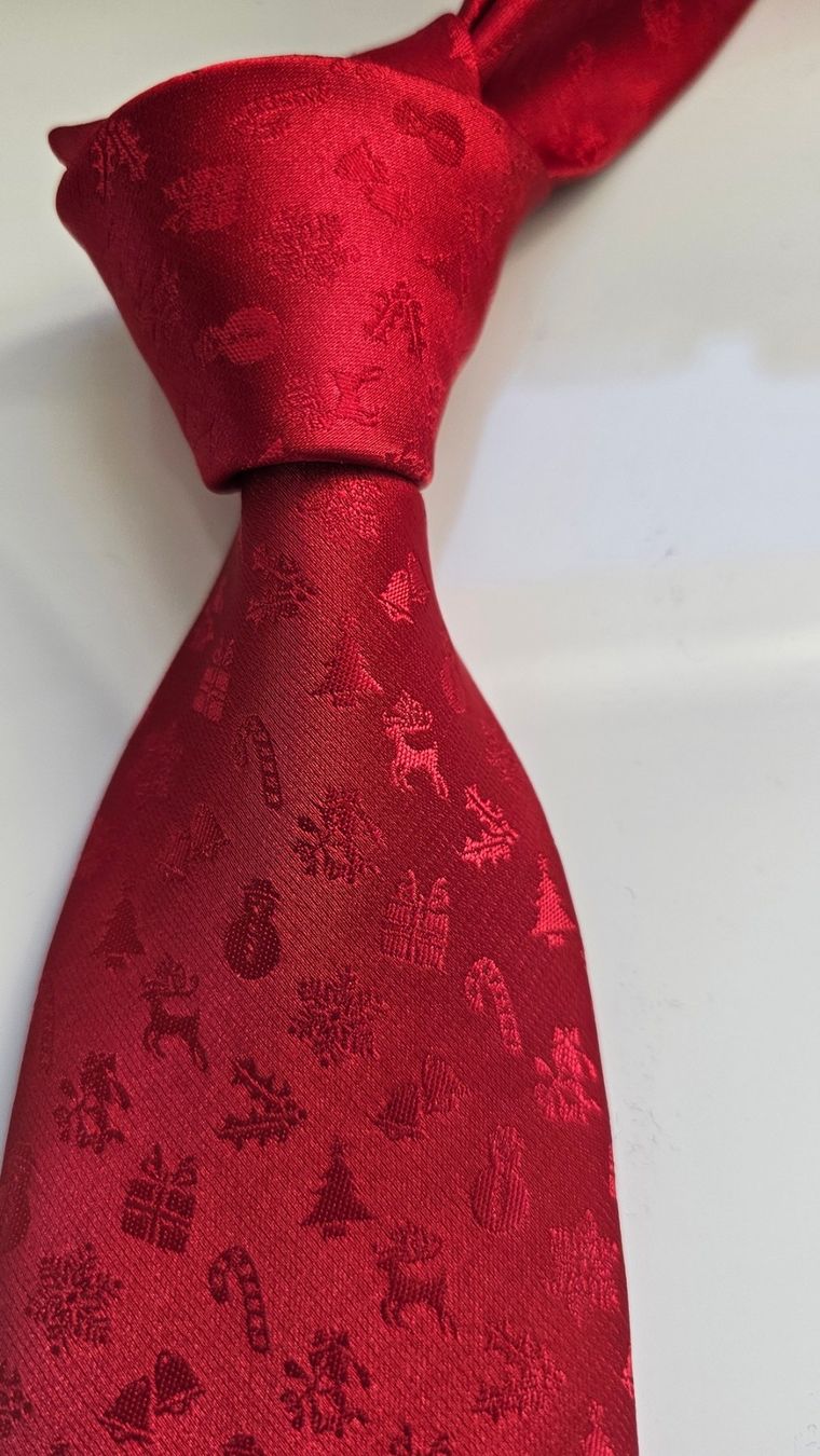 Cravatte: Krawatte Weihnachtskrawatte rot – Nuovo e nell'imballaggio originale da Fehraltorf venduto da herrenaccessoirsking 1