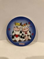 Sous-tasse en porcelaine souvenir Suisse 2 vaches