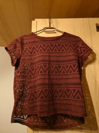 T-Shirt, Shirt Damen, Oberteil weinrot