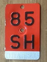 SH 85 - VELONUMMER - FAHRRADSCHILD - PLAQUE DE VELO - SH 85