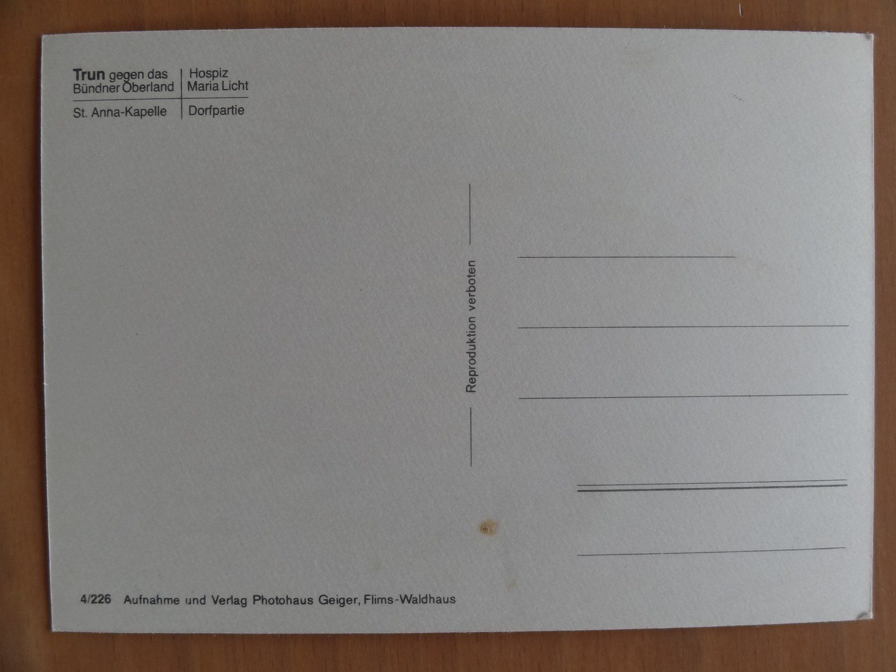 Cartoline postali: Trun - 4 vues - Grisons – Usato da St Léonard venduto da Riglin 1