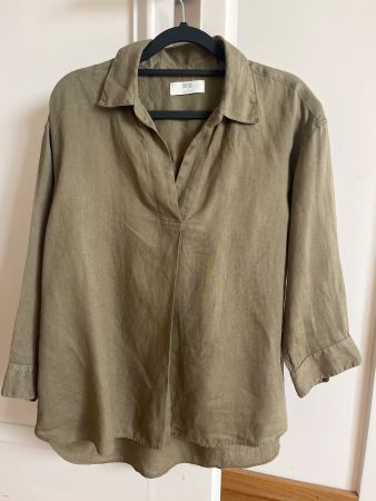 Chemise Uniqlo kaki lin