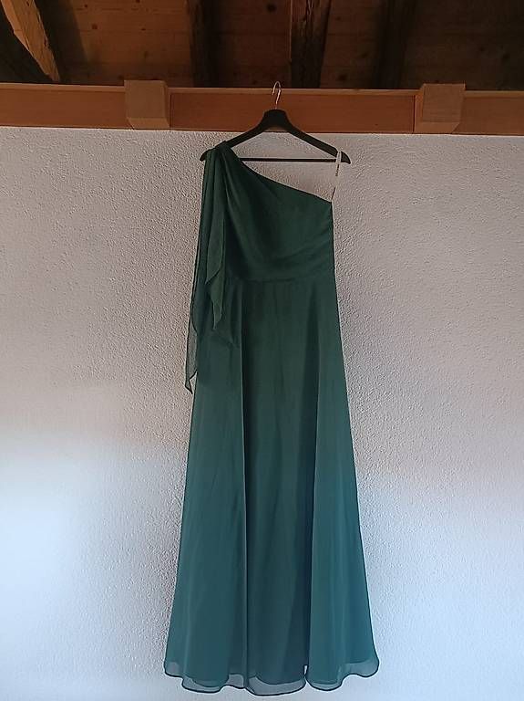 Robes: A-Linien-Kleid Chiffon, One-Shoulder, Bodenlang – D'occasion à Richigen par flv.krbs