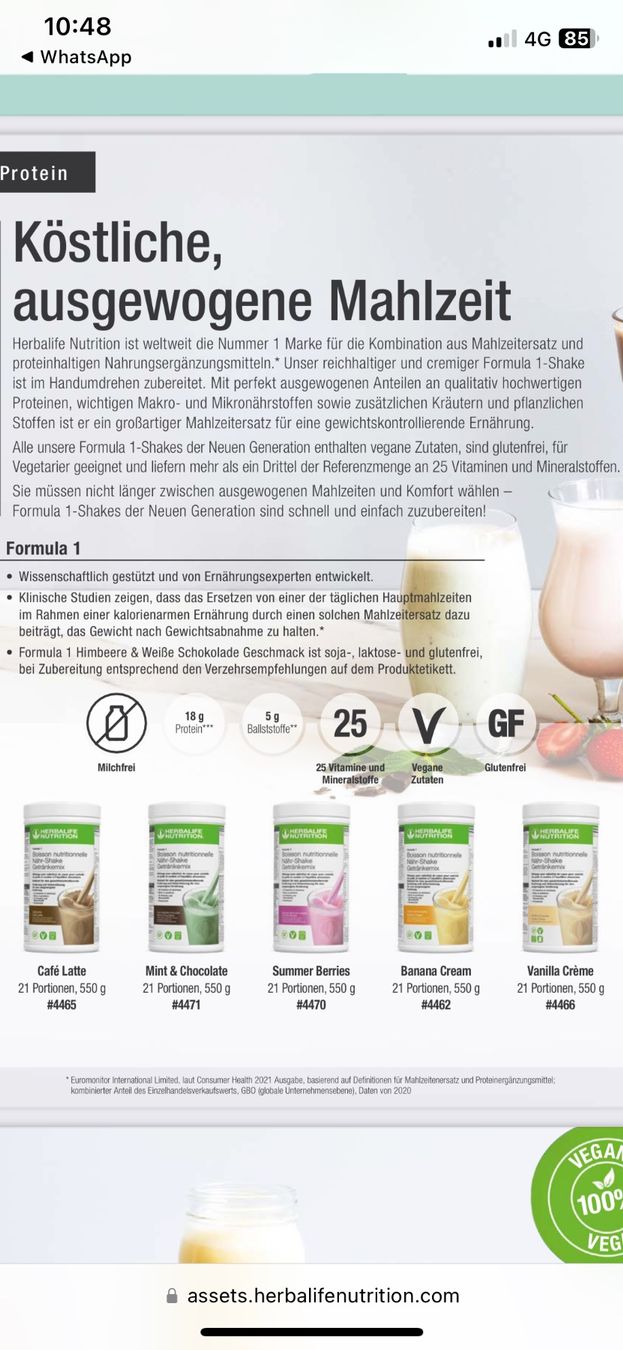 Cibi & Specialità: Herbalife F1 Shake – Nuovo e nell'imballaggio originale da Lotzwil venduto da Gismo044 1