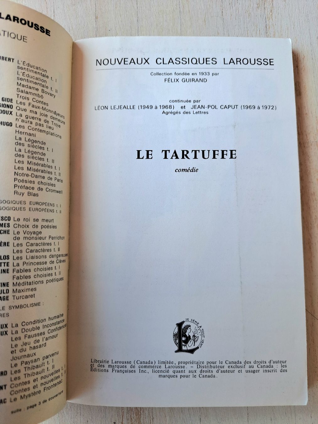Libri: "Molière" Le Tartuffe, documentation thématique - Larousse – Usato da Hauterive NE venduto da ali_vintage 2