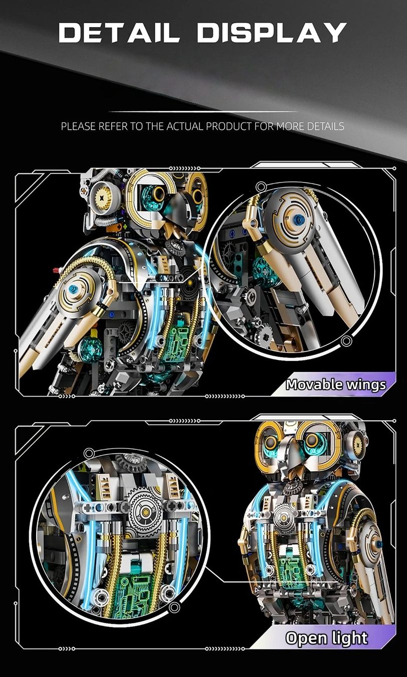 Giocattoli: Steampunk Eule Bausatz 1296 Teile Motor LED beweglich – Nuovo e nell'imballaggio originale da Rickenbach b. Wil venduto da Sunbeam_7 4