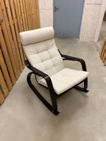 IKEA POÄNG Schaukelstuhl  schwarzbraun / beige