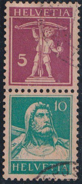 Alle Briefmarken: +++Zusammenhängend, Z14, SBK 12.- – Gebraucht aus Samnaun-Compatsch von Muckimu