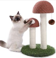 Cat Scratcher Mushroom Tall Scratching Post Natural Sisal