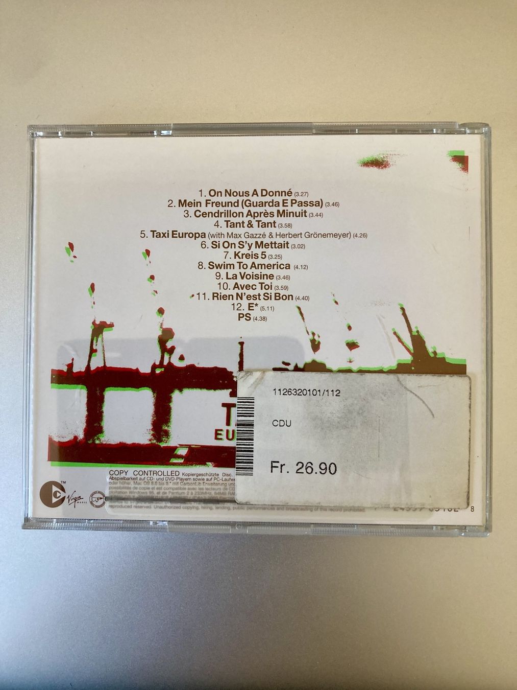 CD: Stephan Eicher - Taxi Europa – Usato da Neuchâtel venduto da Rougesky 1