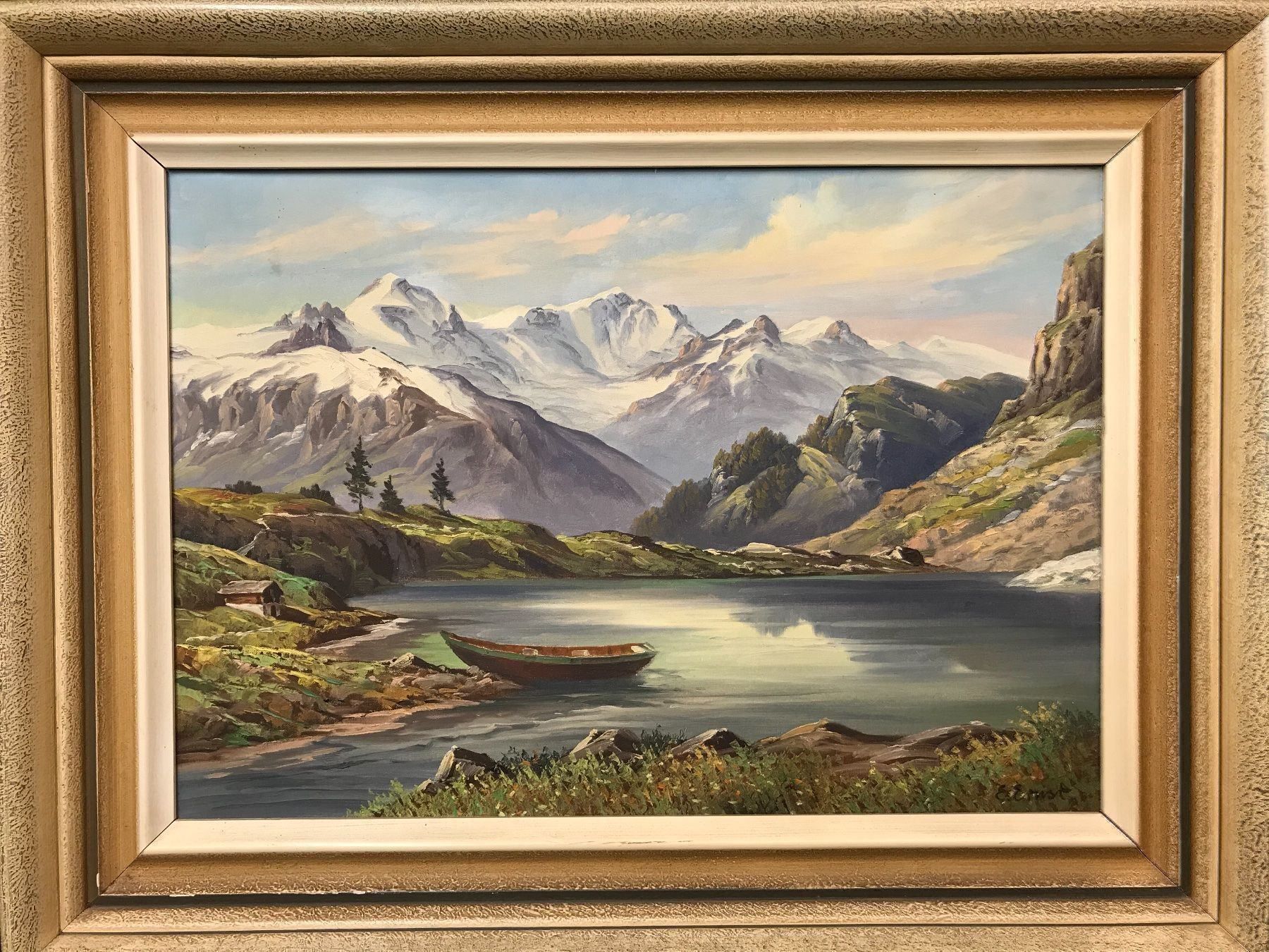Dipinti: E. ERNST Sig. Gemälde Öl a. Lwd. 84x65cm – Usato da Zürich venduto da Artnuvo 3