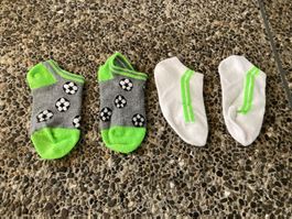 2er-Set Sneakersocken, kurze Socken Fussball Gr. 23-26