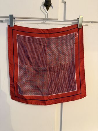 Pochette in seta 100% Ermenegildo Zegna da uomo. Rosso made 