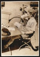 Fotografie Fahrrad Fahrer geniesst eine 