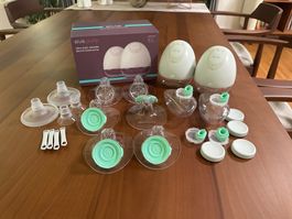 Elvie double breast pump with multiple shield sizes 19-28