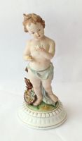 Vintage Bisquit Porzellan Engel Figur mit Blumen 29 cm