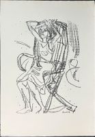Karl Hosch. Sitzende im Liegestuhl, 1959. Litho.