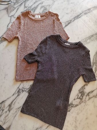 2 metallic Rippstrick Shirts von H+M, neu