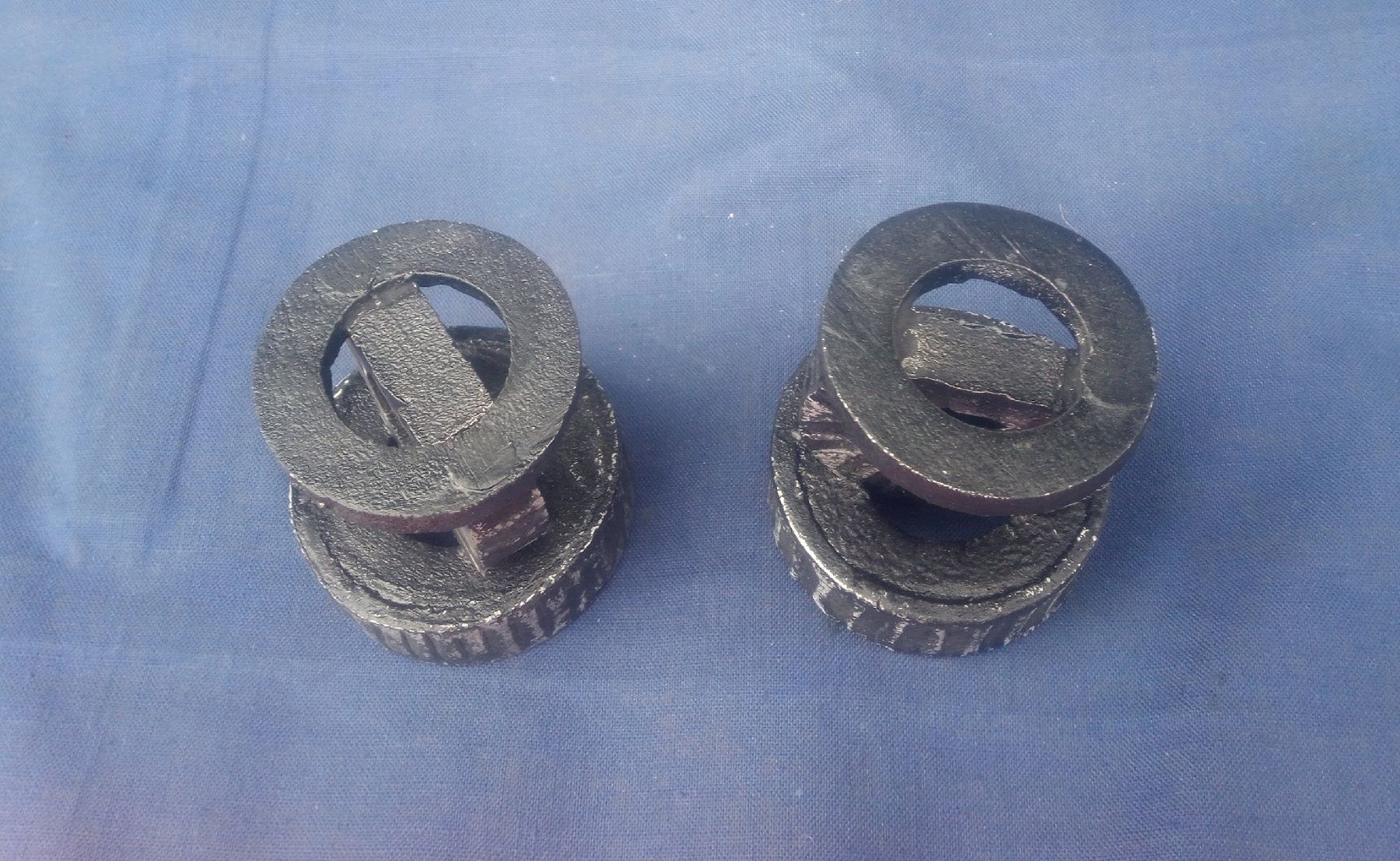 Portacandele: 2er Set Teelichthalter aus Metall, Handmade Look – Nuovo (secondo la descrizione) da Luzern venduto da toenu23 3