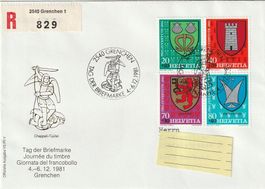 Tag der Briefmarke 1981, Grenchen, Umschlag Satz Juventute