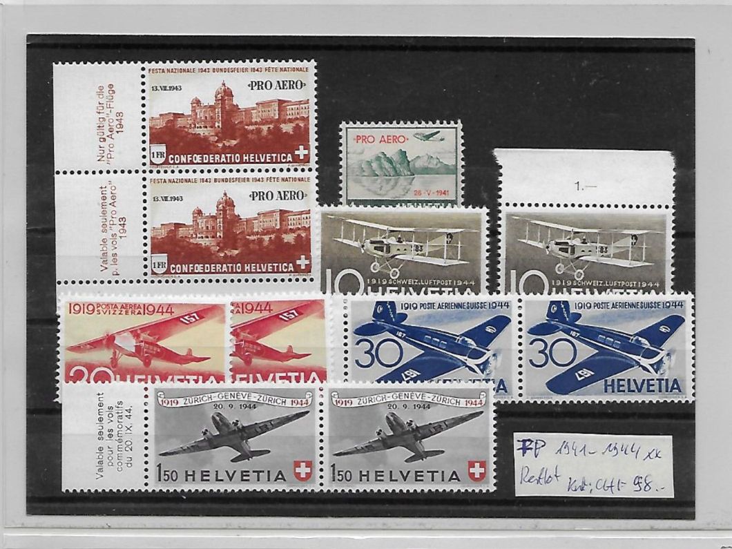 Tutti i francobolli: FP 1941 - 1944 ** Restlot Kat: CHF 98.- – Nuovo (secondo la descrizione) da Basel venduto da Ilp