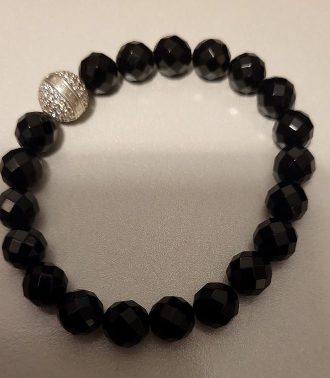 Jewelry - Armband Schwarzer Onyx Matt 10mm Löwenkopf Edelstahl