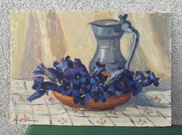 Huile sur carton de Sarah Jeannot ( 1883-1958 )