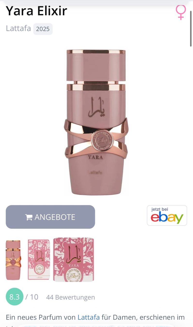 Lattafa Profumi & Eau de Toilette: Lattafa Yara Elixir EDP 5 ml Abfüllung NEUHEIT – Usato da Zürich venduto da deruja 2