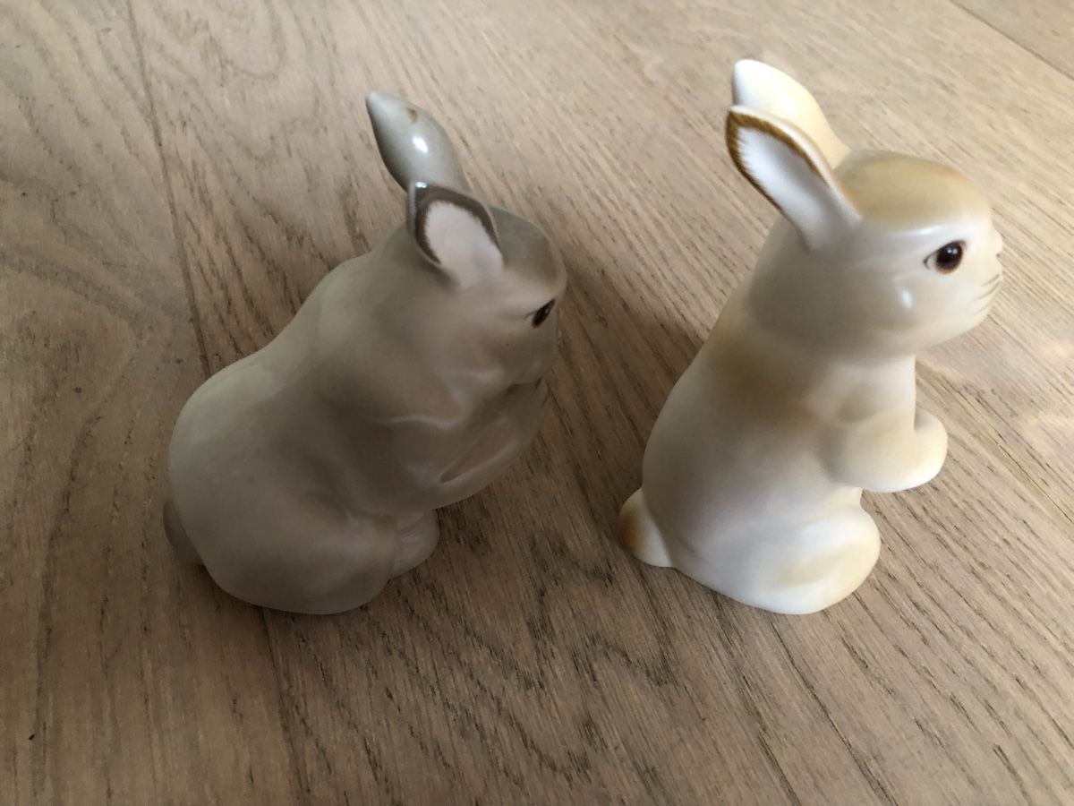 Villeroy & Boch Statuette: Villeroy & Boch 2 Hasen / Kaninchen – Usato da Versoix venduto da chr_2rpz 1
