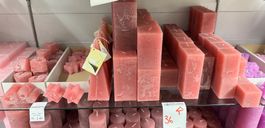 036 Posten Raureif Kerzen altrosa aus Liquidation