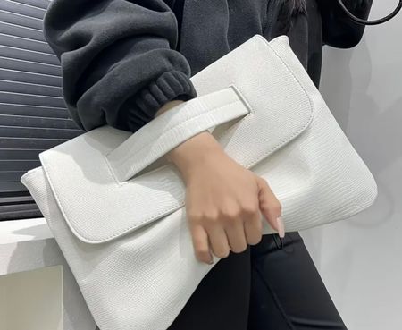 Edle hingucker Handtasche, weiss 37x25cm