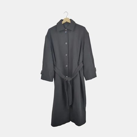 Manteau long C&A noir avec ceinture, taille L, jamais porté