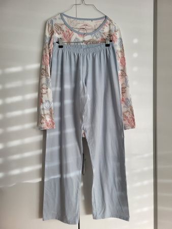 Calida Damen Pyjama Set, Gr. S - 100% Baumwolle, mustert