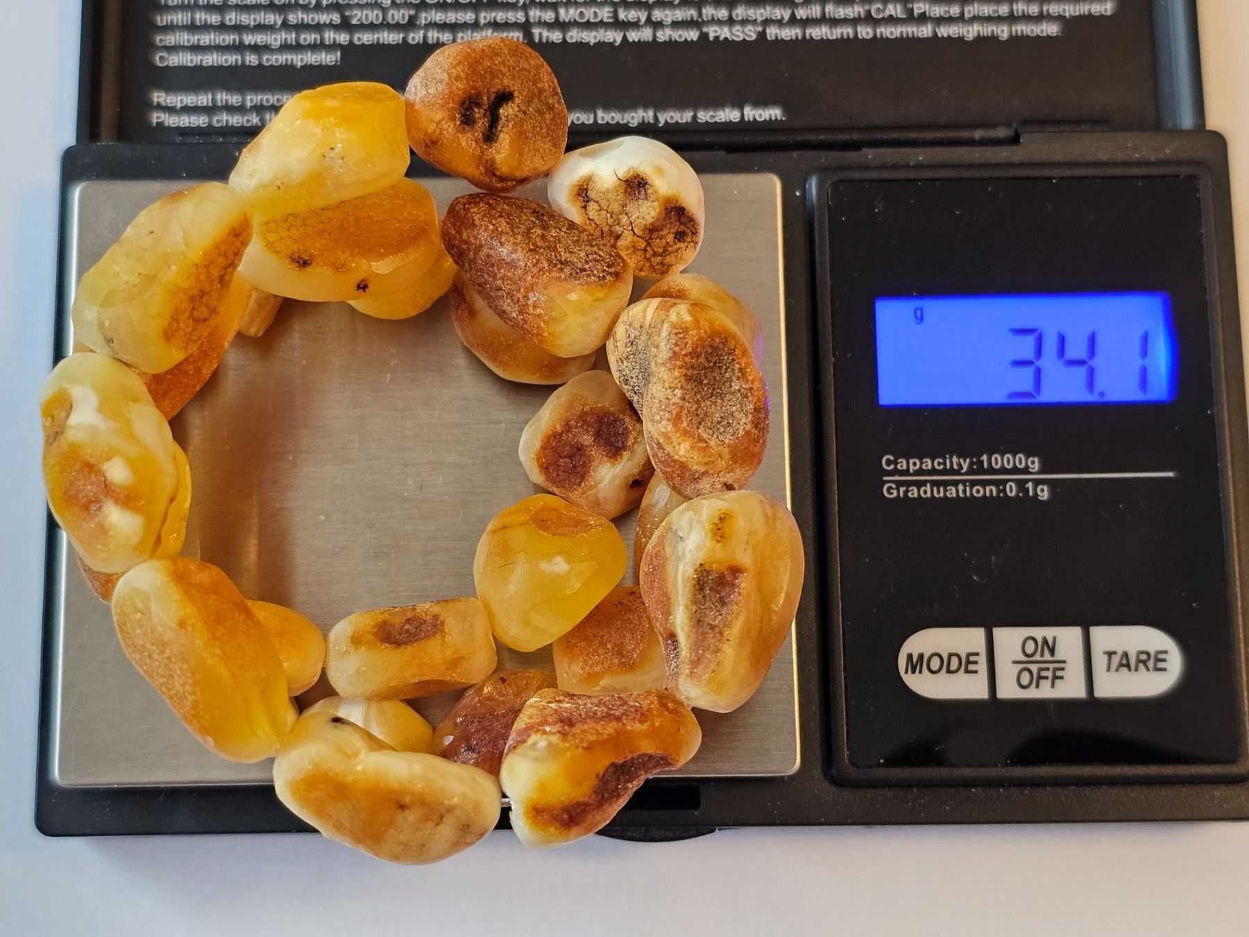 Catenine: 34g Roh bernsteinkette Königsbernstein butterscotc Bernstein – Nuovo (secondo la descrizione) da Riedt b. Erlen venduto da Gottestraene 8