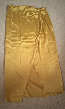 Zara satin rock in gelb orange mit Schlitz 